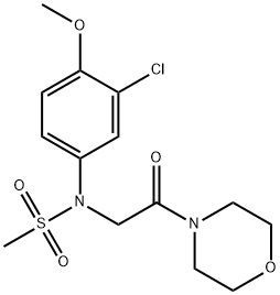 N-(3-chloro-4-methoxyphenyl)-N-[2-(4-morpholinyl)-2-oxoethyl]methanesulfonamide 구조식 이미지