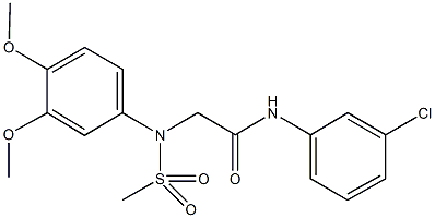 N-(3-chlorophenyl)-2-[3,4-dimethoxy(methylsulfonyl)anilino]acetamide 구조식 이미지