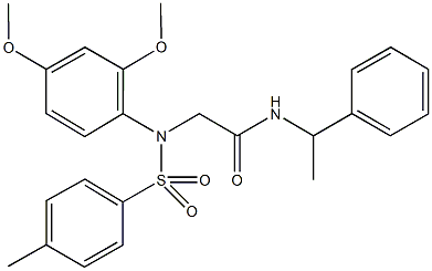 2-{2,4-dimethoxy[(4-methylphenyl)sulfonyl]anilino}-N-(1-phenylethyl)acetamide Structure