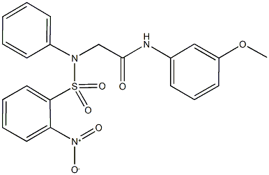 2-[({2-nitrophenyl}sulfonyl)anilino]-N-(3-methoxyphenyl)acetamide 구조식 이미지