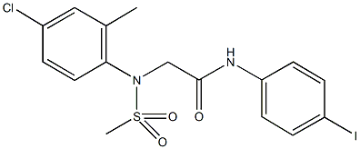 2-[4-chloro-2-methyl(methylsulfonyl)anilino]-N-(4-iodophenyl)acetamide Structure