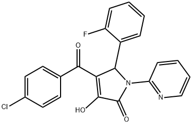 4-(4-chlorobenzoyl)-5-(2-fluorophenyl)-3-hydroxy-1-(2-pyridinyl)-1,5-dihydro-2H-pyrrol-2-one Structure