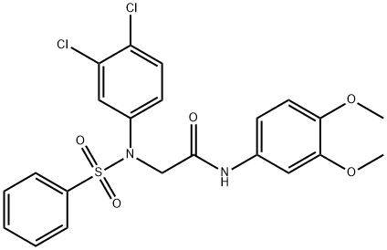 2-[3,4-dichloro(phenylsulfonyl)anilino]-N-(3,4-dimethoxyphenyl)acetamide 구조식 이미지