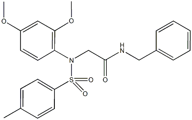 N-benzyl-2-{2,4-dimethoxy[(4-methylphenyl)sulfonyl]anilino}acetamide 구조식 이미지