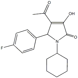 4-acetyl-1-cyclohexyl-5-(4-fluorophenyl)-3-hydroxy-1,5-dihydro-2H-pyrrol-2-one 구조식 이미지