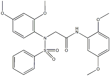 N-(2,5-dimethoxyphenyl)-2-[2,4-dimethoxy(phenylsulfonyl)anilino]acetamide Structure