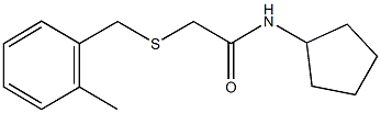 N-cyclopentyl-2-[(2-methylbenzyl)sulfanyl]acetamide 구조식 이미지