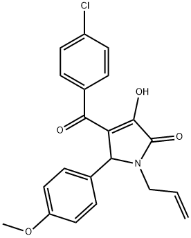 1-allyl-4-(4-chlorobenzoyl)-3-hydroxy-5-(4-methoxyphenyl)-1,5-dihydro-2H-pyrrol-2-one Structure