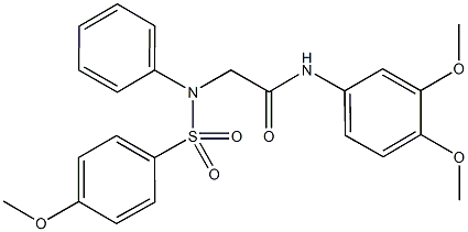 N-(3,4-dimethoxyphenyl)-2-[4-methoxy(phenylsulfonyl)anilino]acetamide Structure