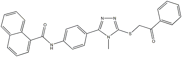 N-(4-{4-methyl-5-[(2-oxo-2-phenylethyl)sulfanyl]-4H-1,2,4-triazol-3-yl}phenyl)-1-naphthamide Structure