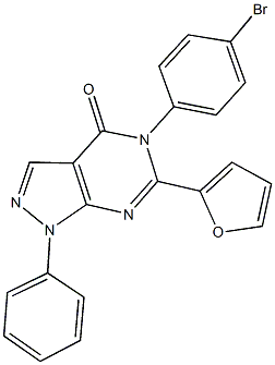 5-(4-bromophenyl)-6-(2-furyl)-1-phenyl-1,5-dihydro-4H-pyrazolo[3,4-d]pyrimidin-4-one 구조식 이미지