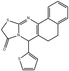 7-(2-thienyl)-5,7-dihydro-6H-benzo[h][1,3]thiazolo[2,3-b]quinazolin-9(10H)-one 구조식 이미지