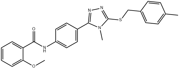 2-methoxy-N-(4-{4-methyl-5-[(4-methylbenzyl)sulfanyl]-4H-1,2,4-triazol-3-yl}phenyl)benzamide 구조식 이미지