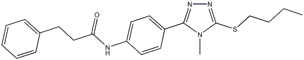 N-{4-[5-(butylsulfanyl)-4-methyl-4H-1,2,4-triazol-3-yl]phenyl}-3-phenylpropanamide 구조식 이미지