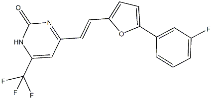 4-{2-[5-(3-fluorophenyl)-2-furyl]vinyl}-6-(trifluoromethyl)-2(1H)-pyrimidinone Structure