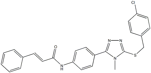 N-(4-{5-[(4-chlorobenzyl)sulfanyl]-4-methyl-4H-1,2,4-triazol-3-yl}phenyl)-3-phenylacrylamide 구조식 이미지