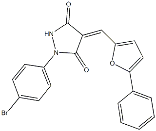 1-(4-bromophenyl)-4-[(5-phenyl-2-furyl)methylene]-3,5-pyrazolidinedione Structure