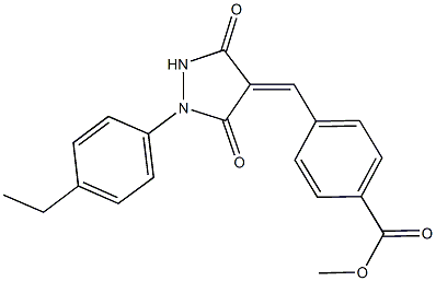 methyl 4-{[1-(4-ethylphenyl)-3,5-dioxo-4-pyrazolidinylidene]methyl}benzoate 구조식 이미지