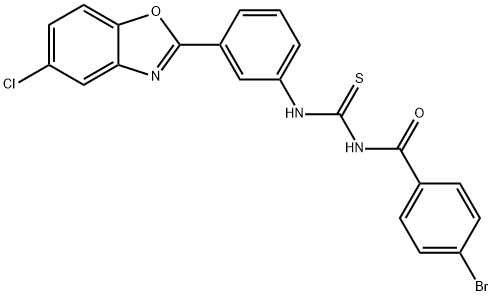 N-(4-bromobenzoyl)-N'-[3-(5-chloro-1,3-benzoxazol-2-yl)phenyl]thiourea 구조식 이미지