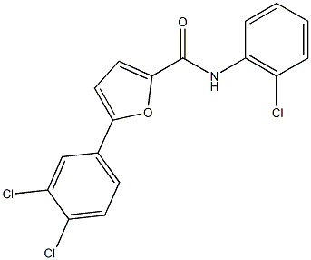 N-(2-chlorophenyl)-5-(3,4-dichlorophenyl)-2-furamide 구조식 이미지