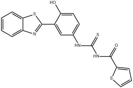 N-[3-(1,3-benzothiazol-2-yl)-4-hydroxyphenyl]-N'-(thien-2-ylcarbonyl)thiourea 구조식 이미지