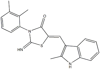 3-(2,3-dimethylphenyl)-2-imino-5-[(2-methyl-1H-indol-3-yl)methylene]-1,3-thiazolidin-4-one Structure