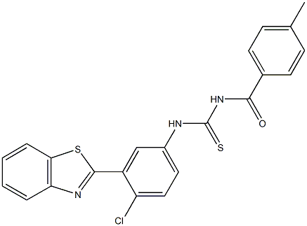 N-[3-(1,3-benzothiazol-2-yl)-4-chlorophenyl]-N'-(4-methylbenzoyl)thiourea Structure