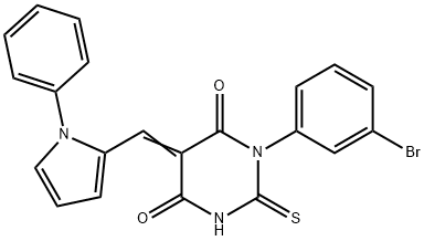 1-(3-bromophenyl)-5-[(1-phenyl-1H-pyrrol-2-yl)methylene]-2-thioxodihydro-4,6(1H,5H)-pyrimidinedione 구조식 이미지