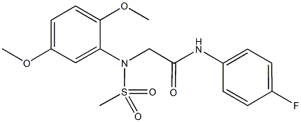 2-[2,5-dimethoxy(methylsulfonyl)anilino]-N-(4-fluorophenyl)acetamide Structure