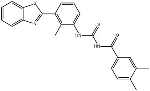 N-[3-(1,3-benzothiazol-2-yl)-2-methylphenyl]-N'-(3,4-dimethylbenzoyl)thiourea 구조식 이미지