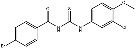 N-(4-bromobenzoyl)-N'-(3-chloro-4-methoxyphenyl)thiourea 구조식 이미지