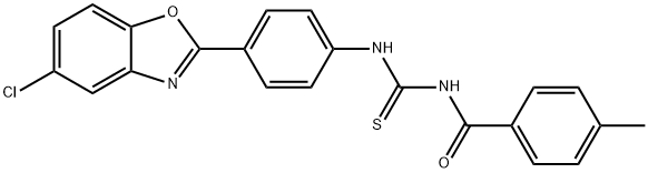 N-[4-(5-chloro-1,3-benzoxazol-2-yl)phenyl]-N'-(4-methylbenzoyl)thiourea 구조식 이미지