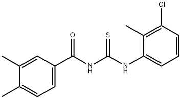 N-(3-chloro-2-methylphenyl)-N'-(3,4-dimethylbenzoyl)thiourea 구조식 이미지