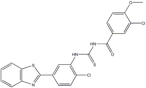 N-[5-(1,3-benzothiazol-2-yl)-2-chlorophenyl]-N'-(3-chloro-4-methoxybenzoyl)thiourea 구조식 이미지