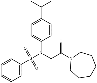 N-[2-(1-azepanyl)-2-oxoethyl]-N-(4-isopropylphenyl)benzenesulfonamide 구조식 이미지