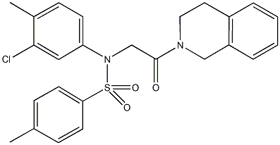 N-(3-chloro-4-methylphenyl)-N-[2-(3,4-dihydro-2(1H)-isoquinolinyl)-2-oxoethyl]-4-methylbenzenesulfonamide Structure