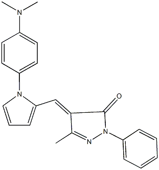 4-({1-[4-(dimethylamino)phenyl]-1H-pyrrol-2-yl}methylene)-5-methyl-2-phenyl-2,4-dihydro-3H-pyrazol-3-one Structure