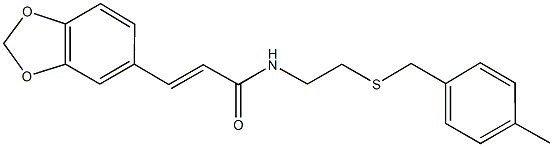 3-(1,3-benzodioxol-5-yl)-N-{2-[(4-methylbenzyl)sulfanyl]ethyl}acrylamide 구조식 이미지