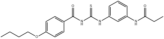 N-[3-({[(4-butoxybenzoyl)amino]carbothioyl}amino)phenyl]propanamide Structure