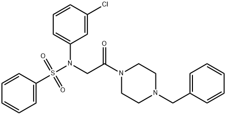 N-[2-(4-benzyl-1-piperazinyl)-2-oxoethyl]-N-(3-chlorophenyl)benzenesulfonamide Structure