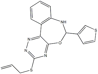 allyl6-(3-thienyl)-6,7-dihydro[1,2,4]triazino[5,6-d][3,1]benzoxazepin-3-ylsulfide 구조식 이미지