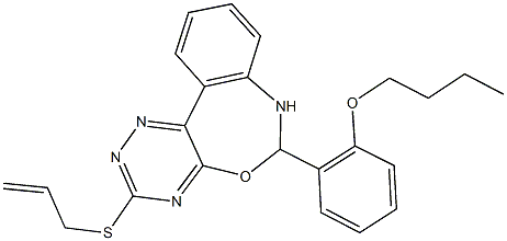 2-[3-(allylthio)-6,7-dihydro[1,2,4]triazino[5,6-d][3,1]benzoxazepin-6-yl]phenylbutylether 구조식 이미지