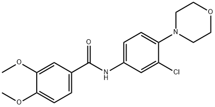 N-[3-chloro-4-(4-morpholinyl)phenyl]-3,4-dimethoxybenzamide 구조식 이미지