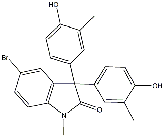 5-bromo-3,3-bis(4-hydroxy-3-methylphenyl)-1-methyl-1,3-dihydro-2H-indol-2-one Structure