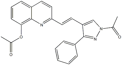 2-[2-(1-acetyl-3-phenyl-1H-pyrazol-4-yl)vinyl]-8-quinolinyl acetate 구조식 이미지