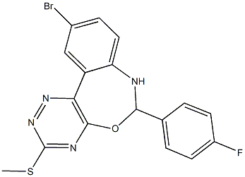 10-bromo-6-(4-fluorophenyl)-6,7-dihydro[1,2,4]triazino[5,6-d][3,1]benzoxazepin-3-ylmethylsulfide Structure