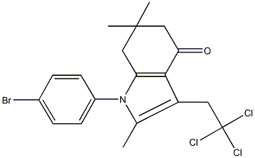 1-(4-bromophenyl)-2,6,6-trimethyl-3-(2,2,2-trichloroethyl)-1,5,6,7-tetrahydro-4H-indol-4-one Structure