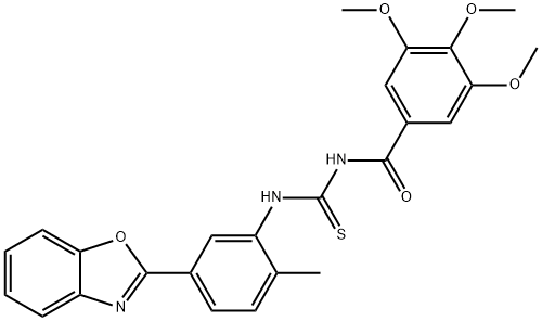 N-[5-(1,3-benzoxazol-2-yl)-2-methylphenyl]-N'-(3,4,5-trimethoxybenzoyl)thiourea Structure