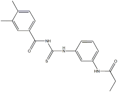 N-[3-({[(3,4-dimethylbenzoyl)amino]carbothioyl}amino)phenyl]propanamide 구조식 이미지