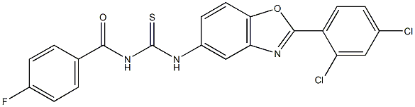 N-[2-(2,4-dichlorophenyl)-1,3-benzoxazol-5-yl]-N'-(4-fluorobenzoyl)thiourea Structure